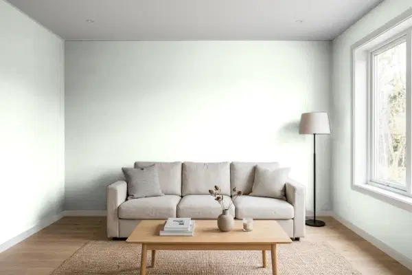 Living room with walls painted Valspar Acropolis 7005-4 (simulated)