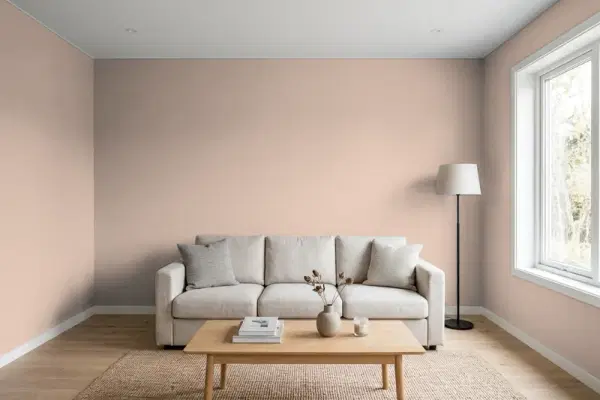 Living room with walls painted Valspar Adirondack Path 2004-10A (simulated)