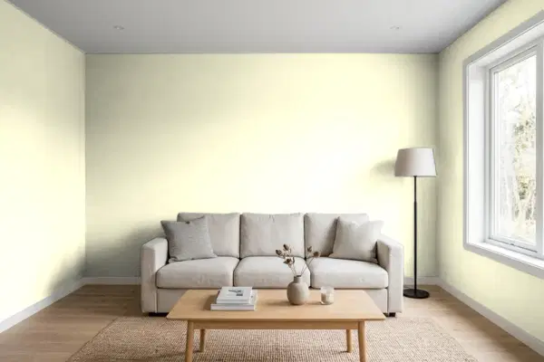 Living room with walls painted Behr Admiration P340-1 (simulated)