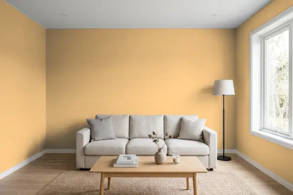 Living room with walls painted Valspar Ambitious 3005-5C (simulated)