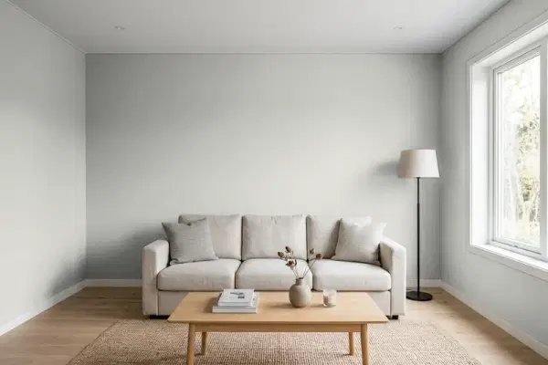 Living room with walls painted Sherwin-Williams Argos SW 7065 (simulated)