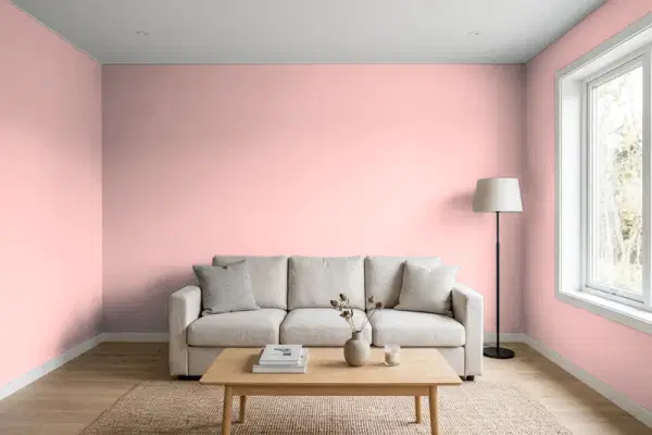 Living room with walls painted Behr Arizona Sunrise 150C-3 (simulated)