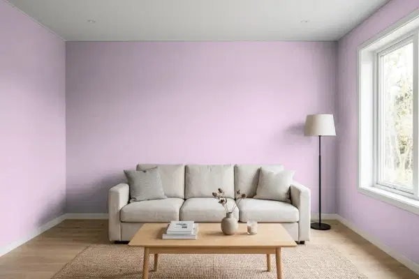 Living room with walls painted Behr Ballad 670D-4 (simulated)