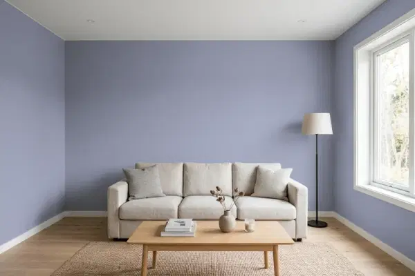 Living room with walls painted Behr Camelot S550-4 (simulated)