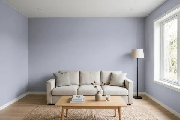 Living room with walls painted Behr Canyon Sunset T12-3 (simulated)
