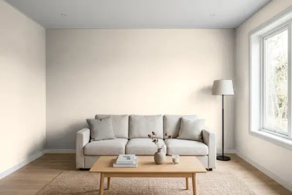 Living room with walls painted PPG Paints Casual Elegance 1075-3 (simulated)