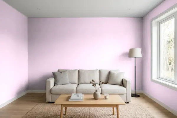 Living room with walls painted Behr Champagne Elegance 670A-2 (simulated)