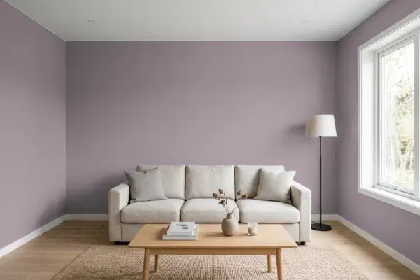 Living room with walls painted Behr Cinema Screen MQ1-32 (simulated)