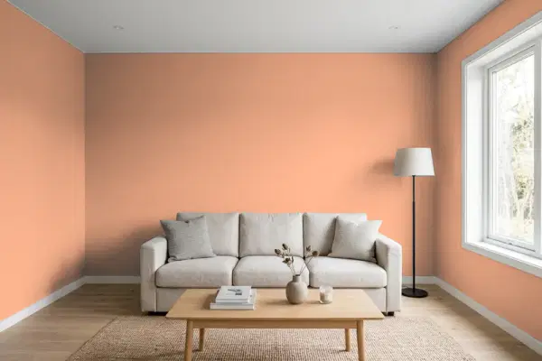 Living room with walls painted Behr Dazzle And Delight MQ1-27 (simulated)