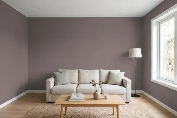 Living room with walls painted PPG Paints Eagle Eye 1014-6 (simulated)