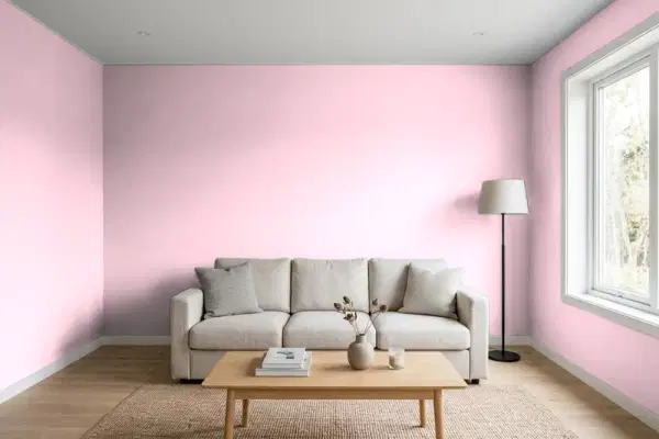 Living room with walls painted Benjamin Moore Early Sunrise 2084-60 (simulated)