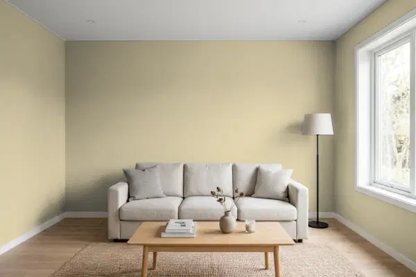 Living room with walls painted PPG Paints Easy 1026-3 (simulated)