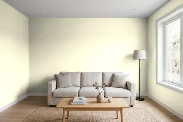 Living room with walls painted Valspar Feathered Fern 6005-5A (simulated)