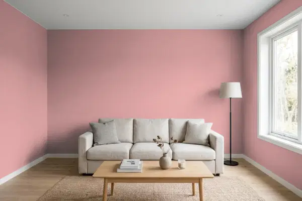 Living room with walls painted PPG Paints Floral Tapestry 1052-4 (simulated)