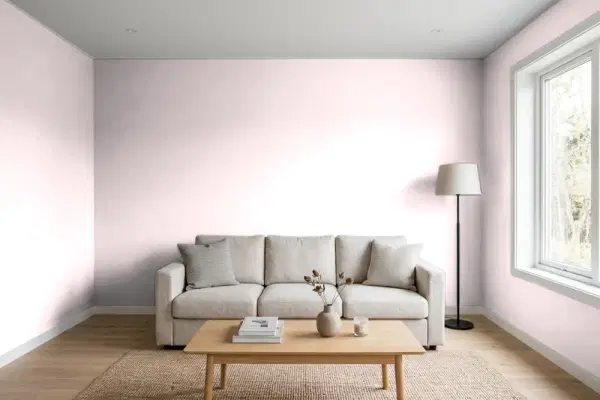 Living room with walls painted PPG Paints Gaiety 1184-1 (simulated)