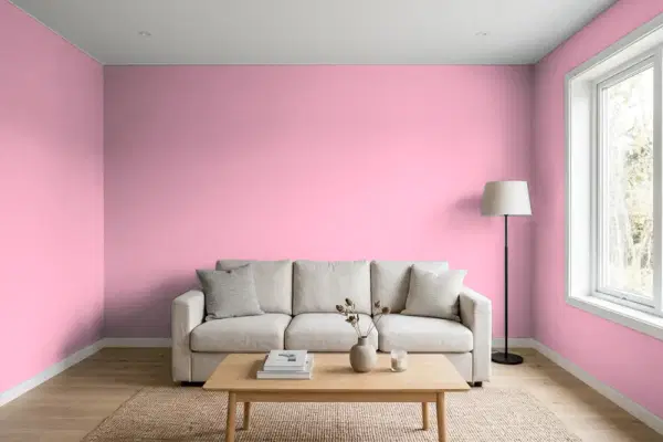 Living room with walls painted PPG Paints Garden Party 1182-4 (simulated)