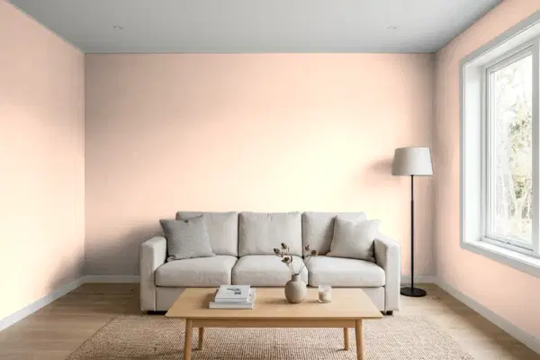 Living room with walls painted Behr Heavenly Song 240C-2 (simulated)