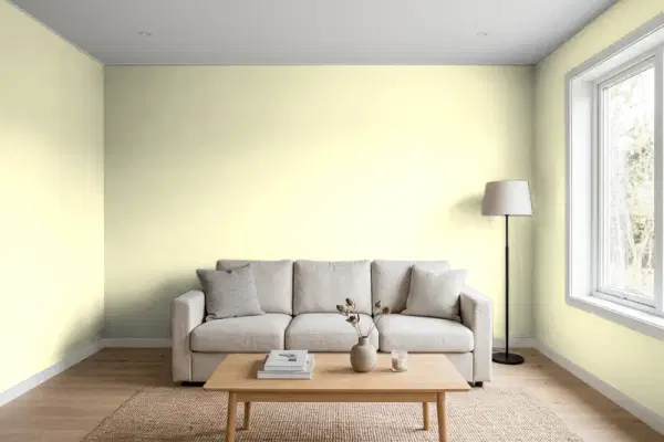 Living room with walls painted Behr Home Song 400C-2 (simulated)