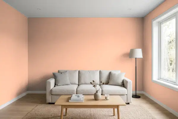 Living room with walls painted PPG Paints Hush Puppy 1199-4 (simulated)