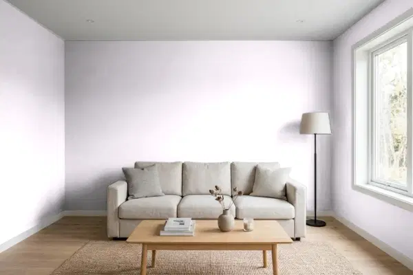 Living room with walls painted Behr In The Spotlight M570-1 (simulated)