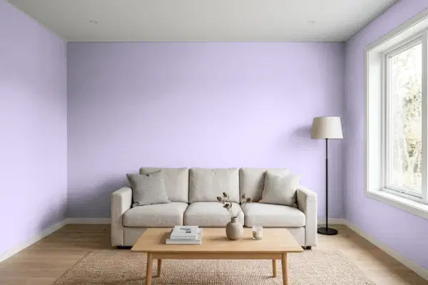 Living room with walls painted Behr Innuendo 640B-4 (simulated)
