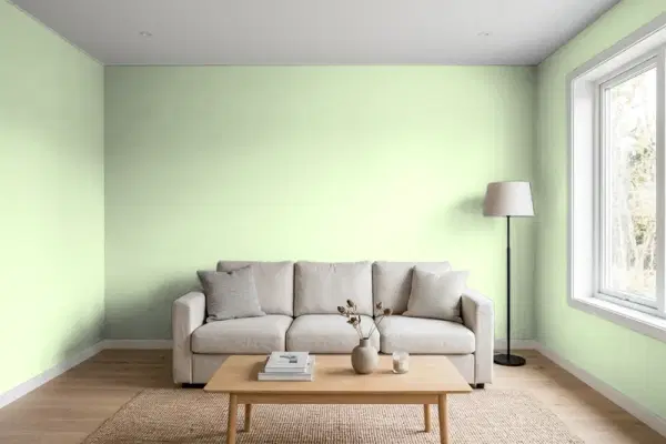 Living room with walls painted Behr Irish Folklore P380-3 (simulated)