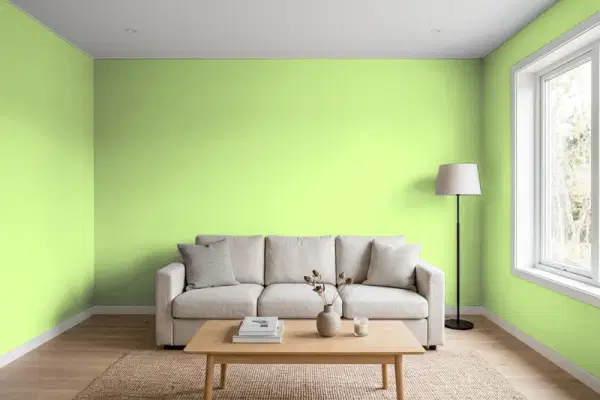 Living room with walls painted PPG Paints Livin' Large 1221-5 (simulated)