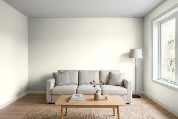 Living room with walls painted Valspar Madison Avenue 7006-14 (simulated)