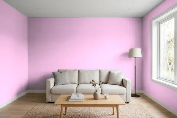 Living room with walls painted Valspar Magic Wand 1001-2A (simulated)
