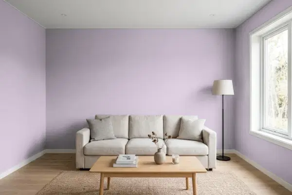 Living room with walls painted Valspar Midsummer Twilight 4001-3C (simulated)