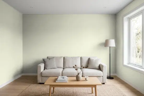 Living room with walls painted PPG Paints Mix Or Match 1031-1 (simulated)