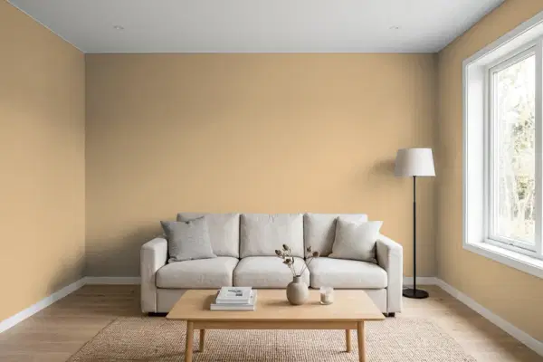Living room with walls painted Behr Modern History MQ2-28 (simulated)
