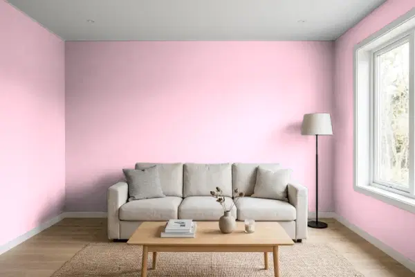 Living room with walls painted PPG Paints Mountain Laurel 1181-3 (simulated)