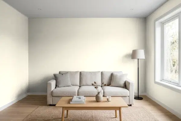 Living room with walls painted Benjamin Moore Muskoka Trail 974 (simulated)