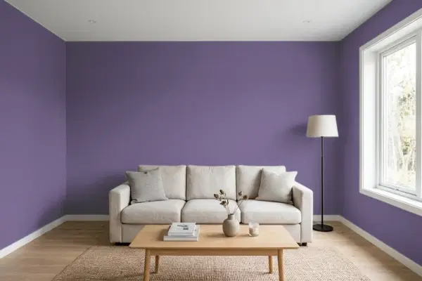 Living room with walls painted Behr Napa Winery M560-6 (simulated)