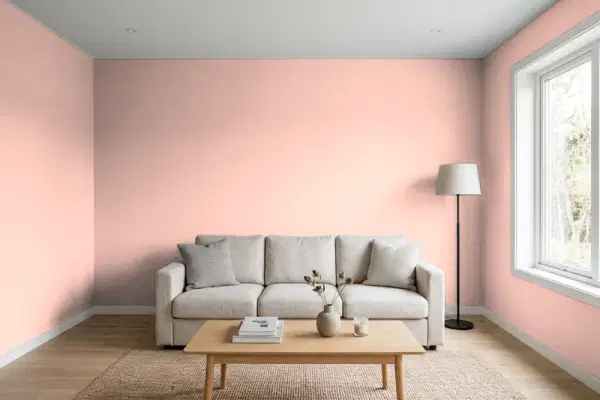 Living room with walls painted PPG Paints New Clay 1192-4 (simulated)