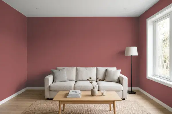 Living room with walls painted Behr New Roof ECC-59-3 (simulated)