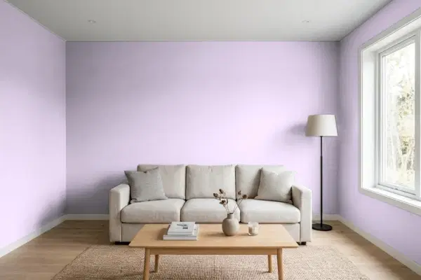 Living room with walls painted Behr On Location M570-3 (simulated)