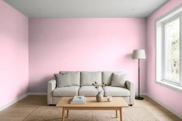 Living room with walls painted PPG Paints Pale Primrose 1182-3 (simulated)