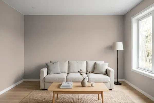 Living room with walls painted Sherwin-Williams Palisade SW 7635 (simulated)