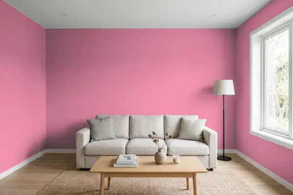 Living room with walls painted Valspar Peruvian Pom Pom 1006-3C (simulated)