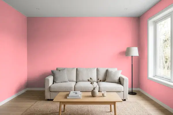Living room with walls painted Behr Primrose Garden 130B-4 (simulated)