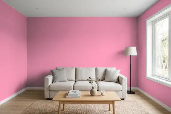 Living room with walls painted PPG Paints Primrose 1182-5 (simulated)