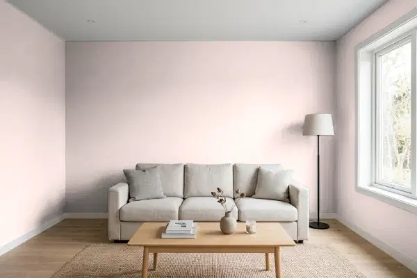 Living room with walls painted PPG Paints Romeo 1056-2 (simulated)