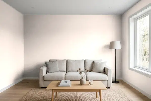 Living room with walls painted PPG Paints Sablewood 1068-2 (simulated)