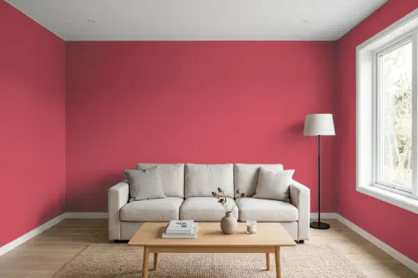 Living room with walls painted Benjamin Moore Sultan's Palace 2081-20 (simulated)