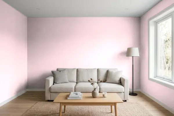 Living room with walls painted Behr Summer Crush P140-1 (simulated)