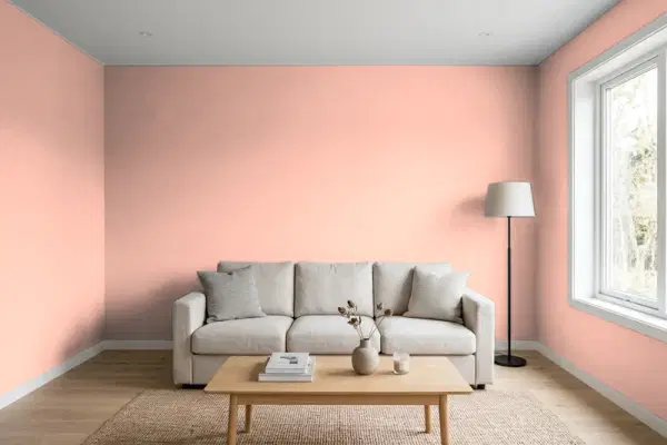 Living room with walls painted PPG Paints Sweet Sheba 1194-4 (simulated)