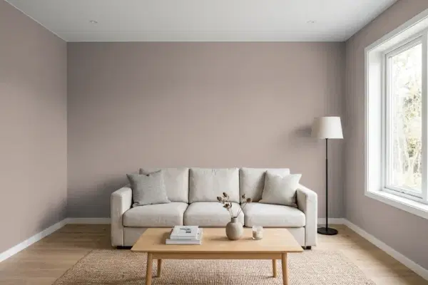 Living room with walls painted PPG Paints Talavera 1018-5 (simulated)
