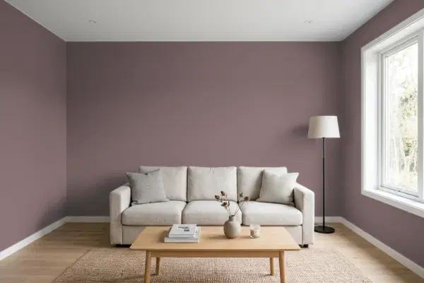 Living room with walls painted Behr Tibetan Temple PPU1-03 (simulated)
